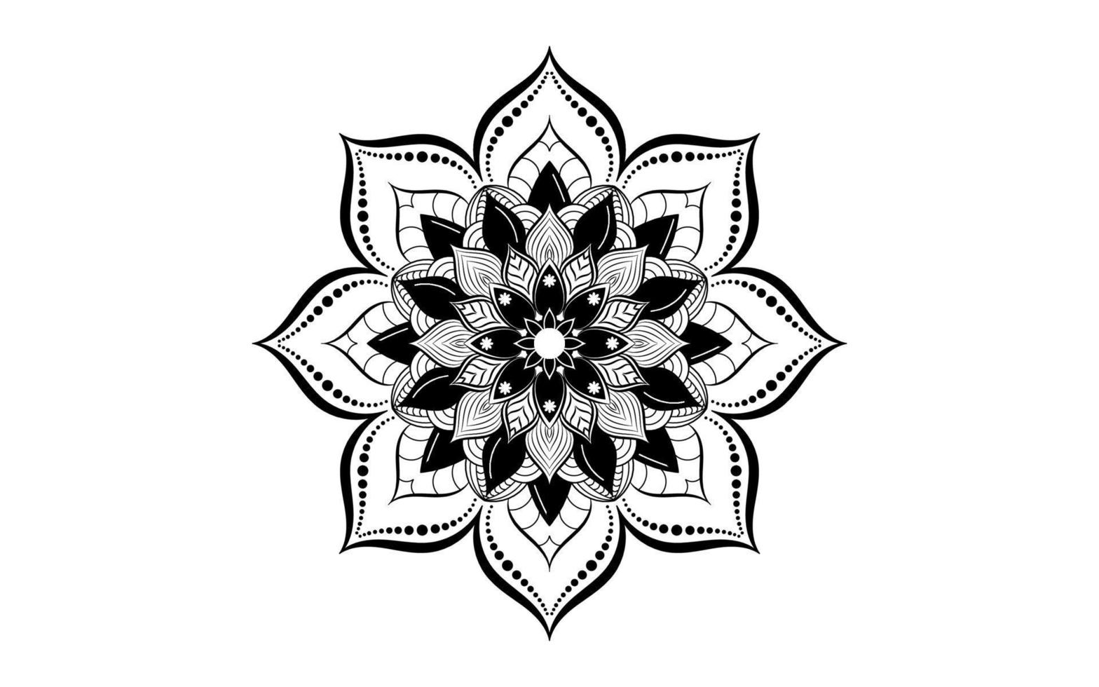 mandala blumenmuster, vintage dekorative elemente vektor