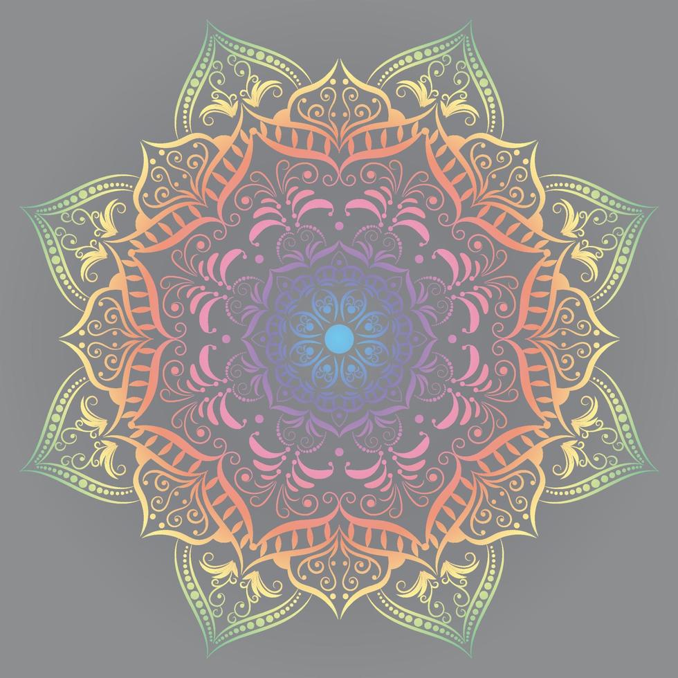 Luxus-Mandala-Design mit cremefarbener Farbe, Vektor-Mandala-Blumenmuster mit schwarzem Hintergrund vektor