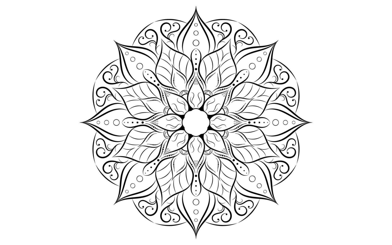 mandala blommönster, vintage dekorativa element vektor