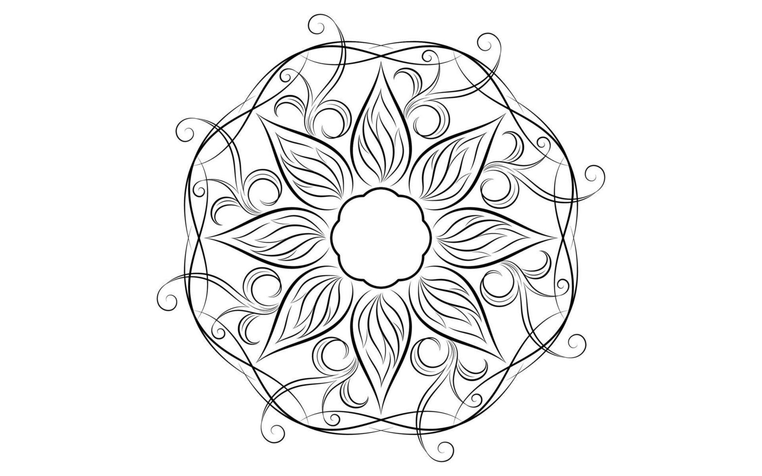 mandala blommönster, vintage dekorativa element vektor