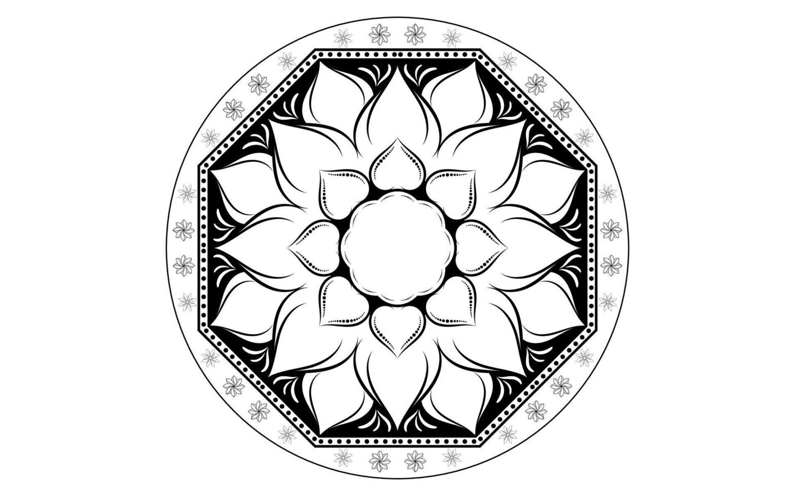 mandala blumenmuster, vintage dekorative elemente vektor