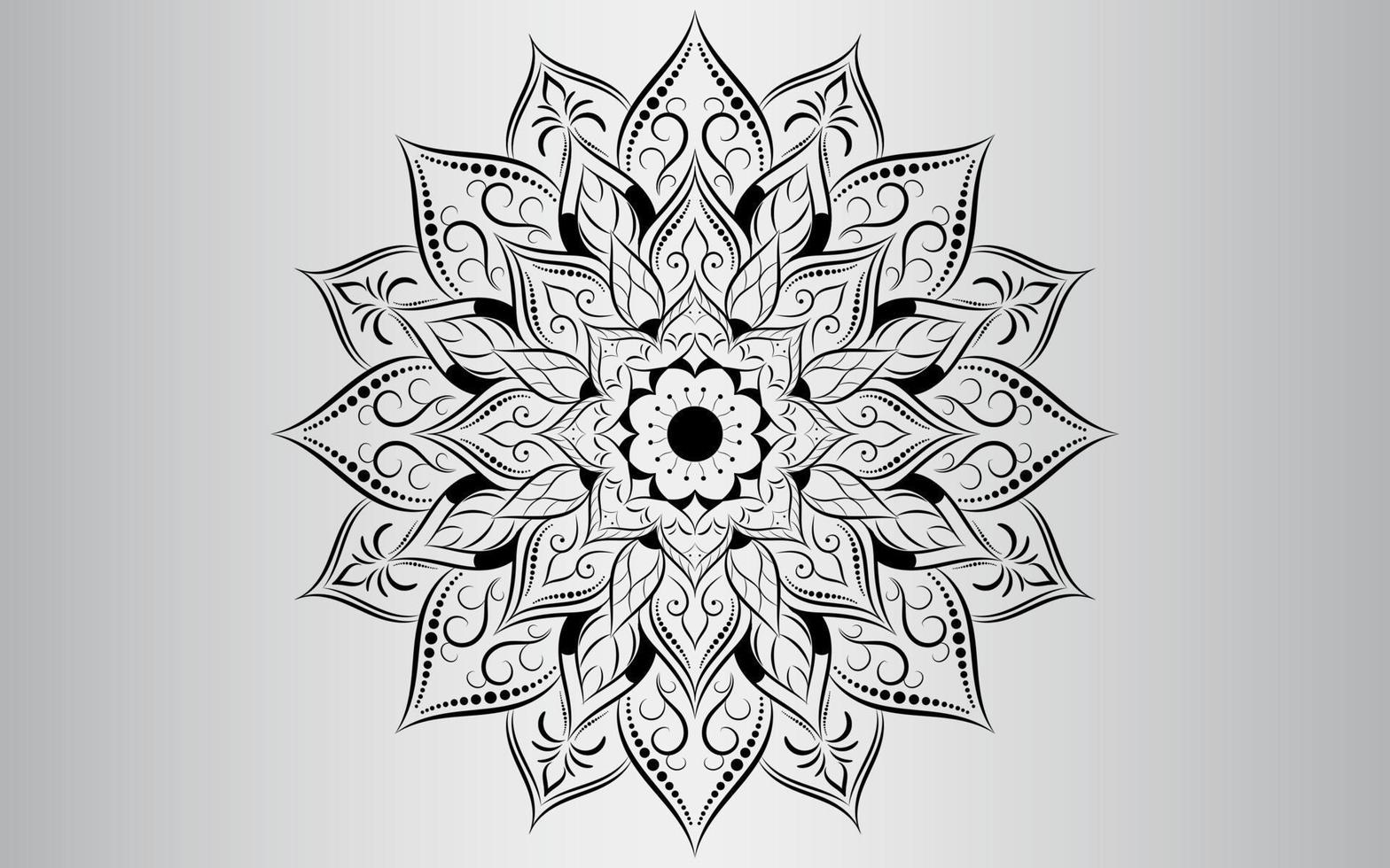 mandala blommönster, vintage dekorativa element vektor