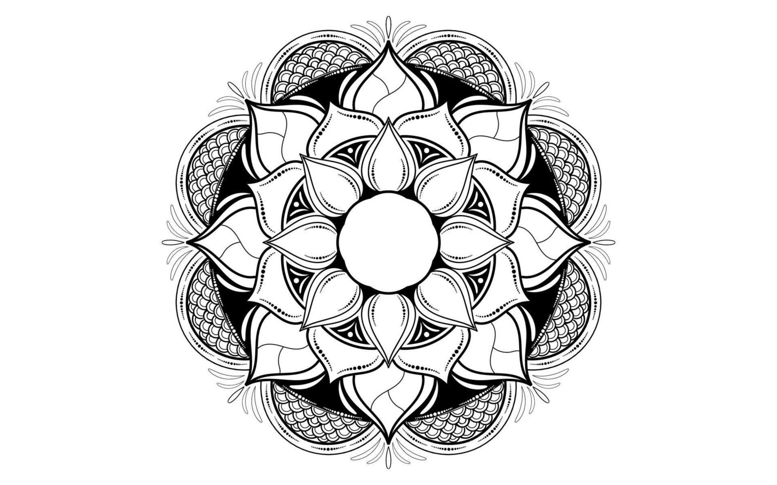 mandala blommönster, vintage dekorativa element vektor