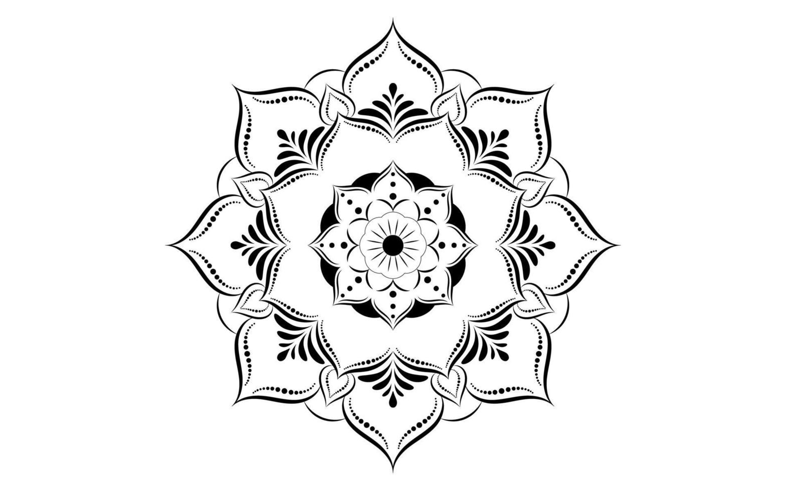 mandala blommönster, vintage dekorativa element vektor