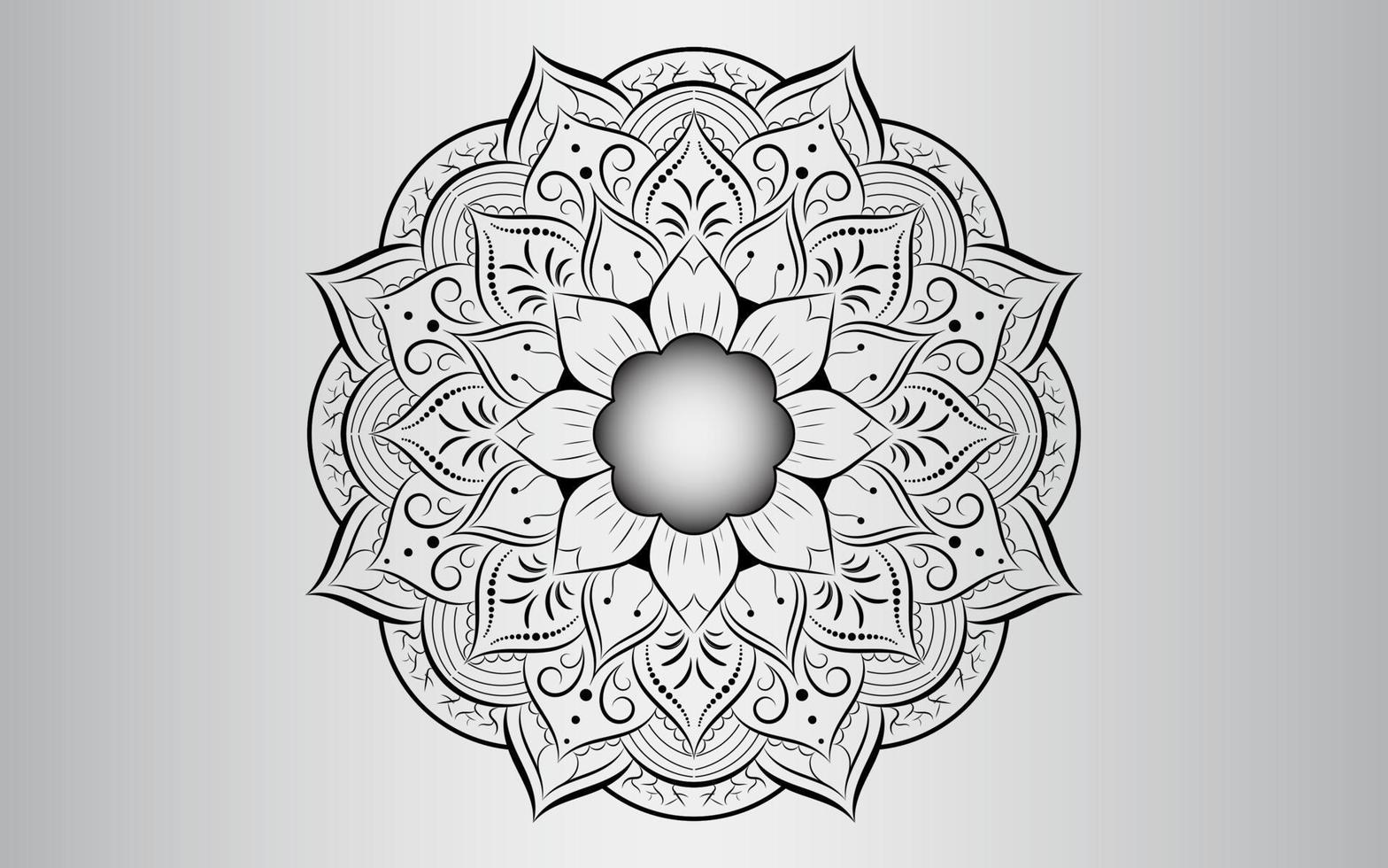 mandala blommönster, vintage dekorativa element vektor