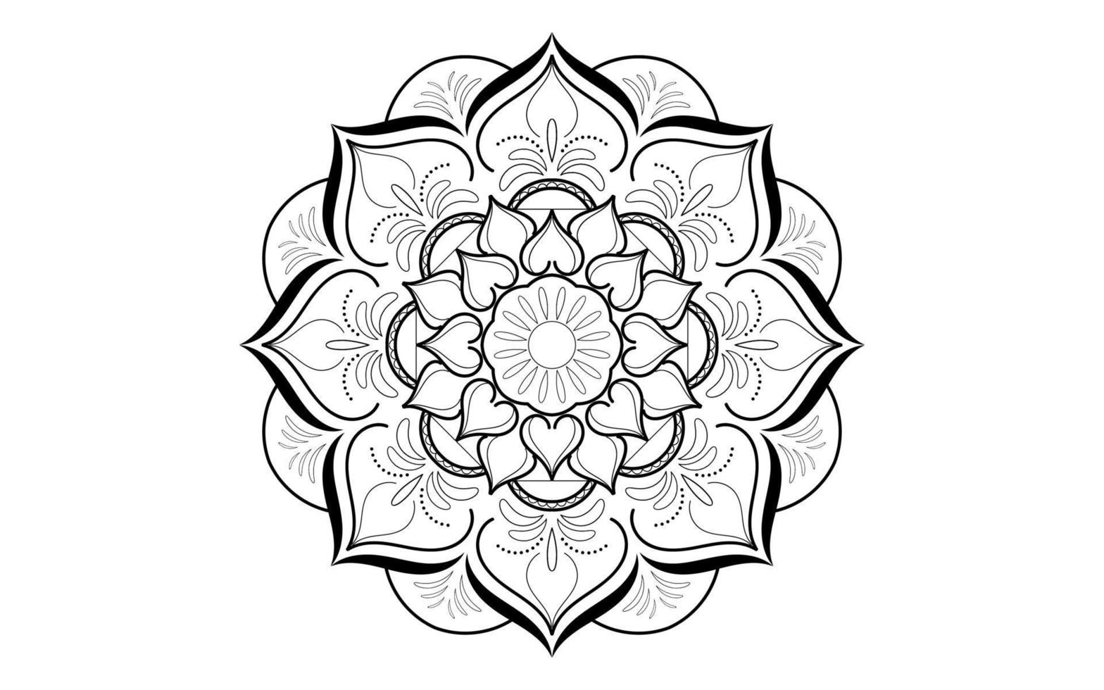 mandala blommönster, vintage dekorativa element vektor