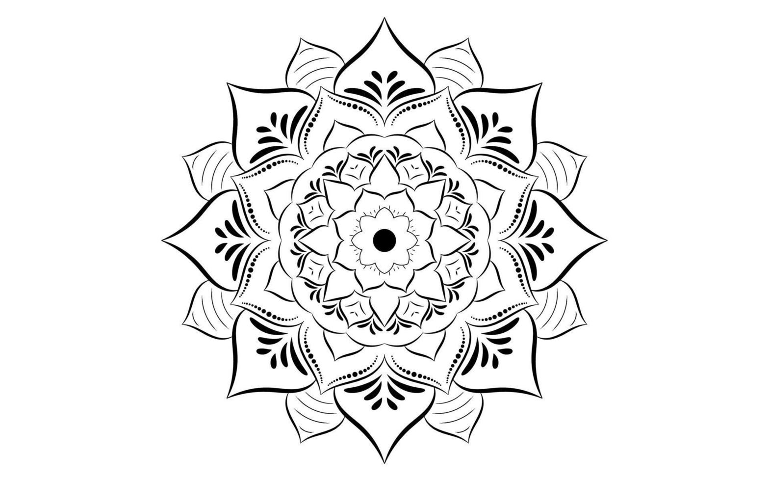 mandala blumenmuster, vintage dekorative elemente vektor