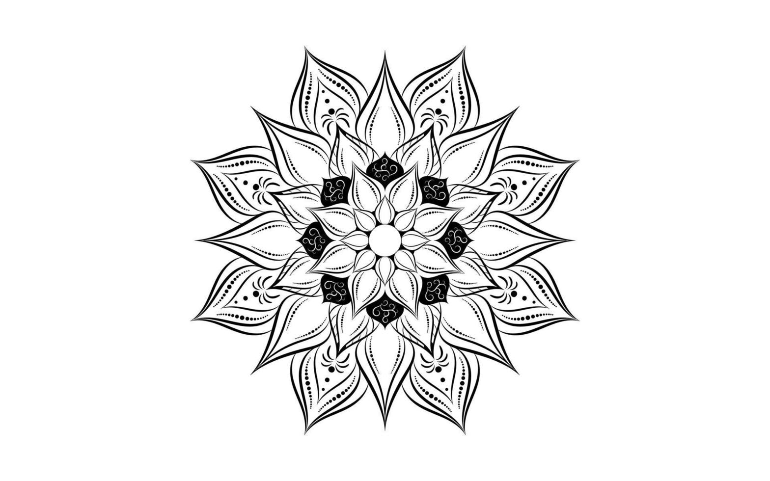 mandala blumenmuster, vintage dekorative elemente vektor