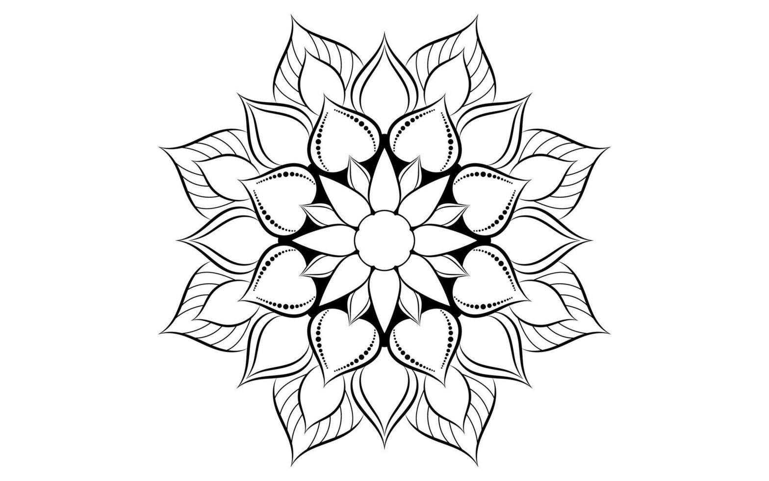 mandala blommönster, vintage dekorativa element vektor