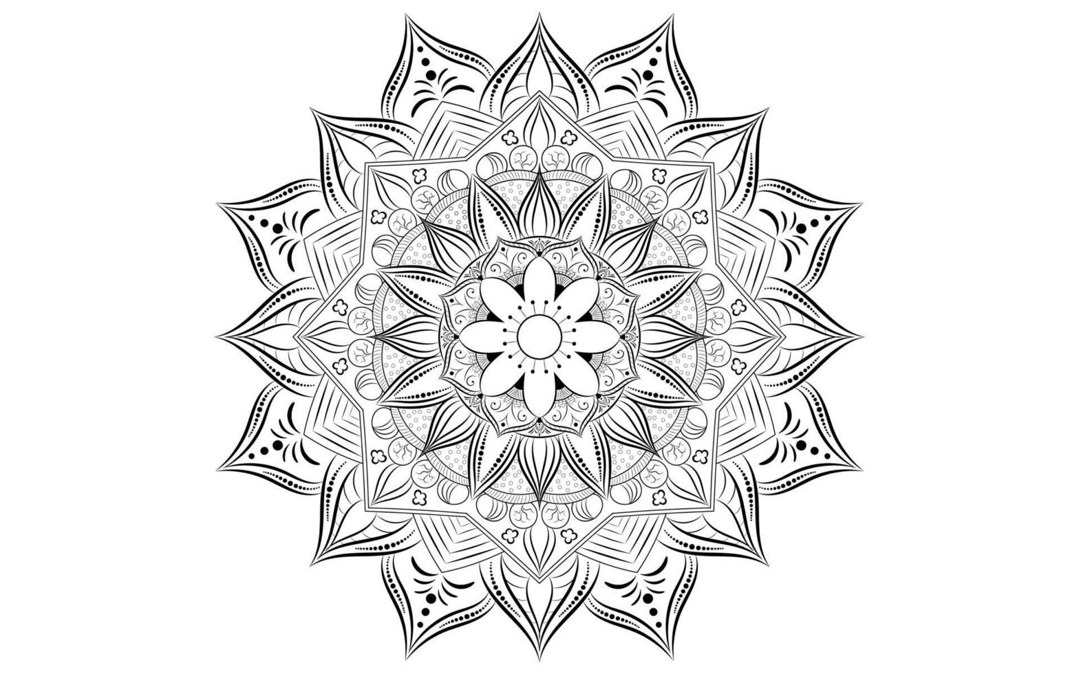 mandala blumenmuster, vintage dekorative elemente vektor