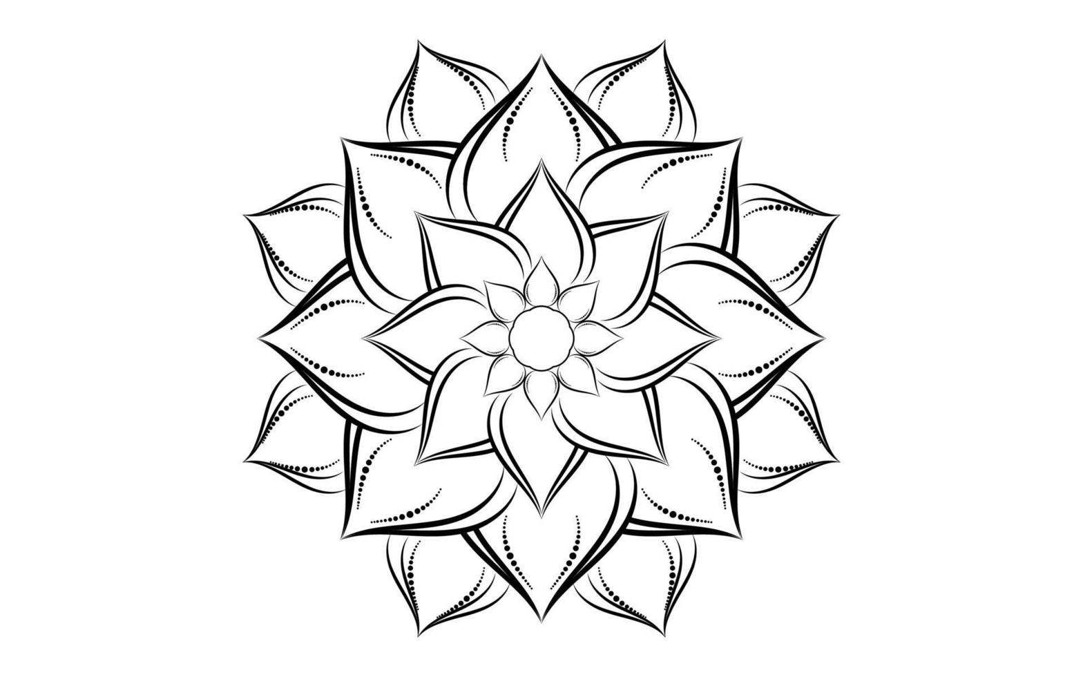 mandala blommönster, vintage dekorativa element vektor