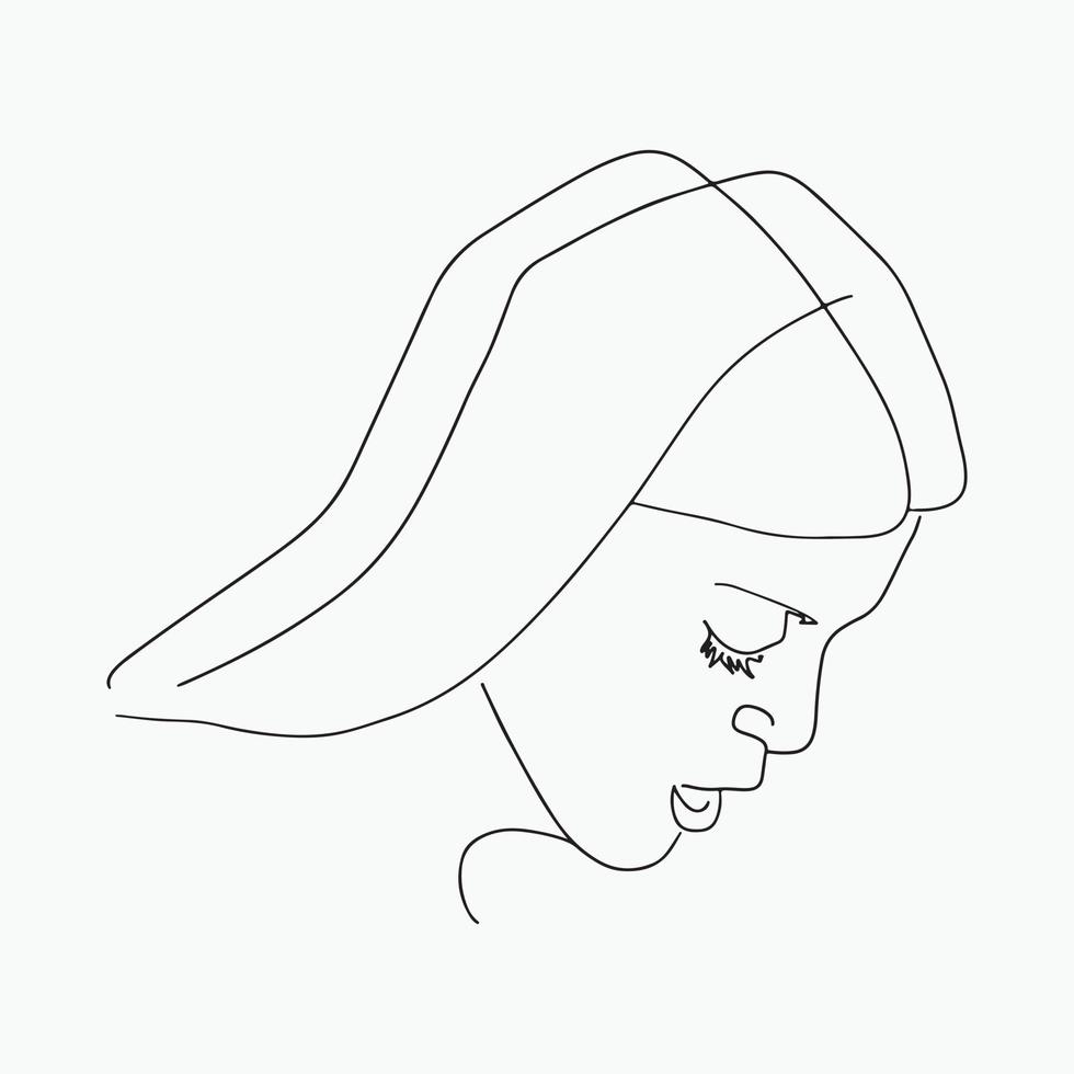 surrealistiska ansikten kontinuerlig linje, ritning av uppsatta ansikten och frisyrer, modekoncept, kvinnans skönhet, minimalistisk, vektorillustration, ganska sexig. samtida porträtt vektor