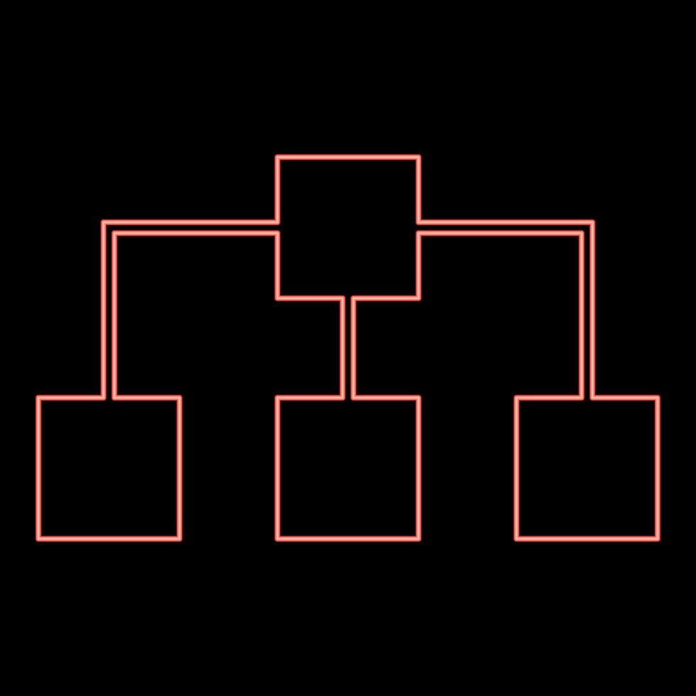 Neon-Netzwerk rote Farbvektorillustration flaches Stilbild vektor