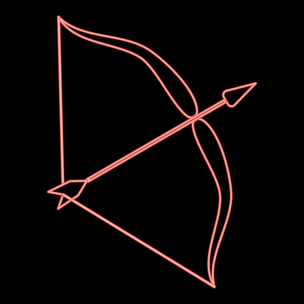 Neon-Bogen und Pfeil rote Farbe Vektor-illustration Flat Style Image vektor