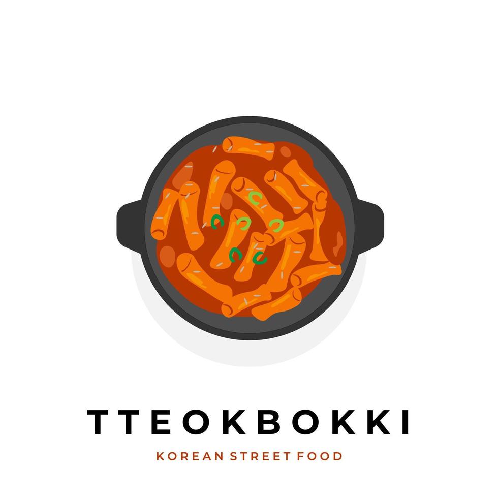 Tteokbokki in einer Hot-Pot-Vektorillustration vektor