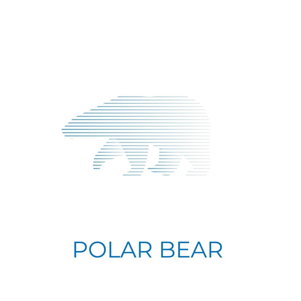 Logo-Vektorillustration einer Reihe von Linien, die einen Eisbären bilden vektor
