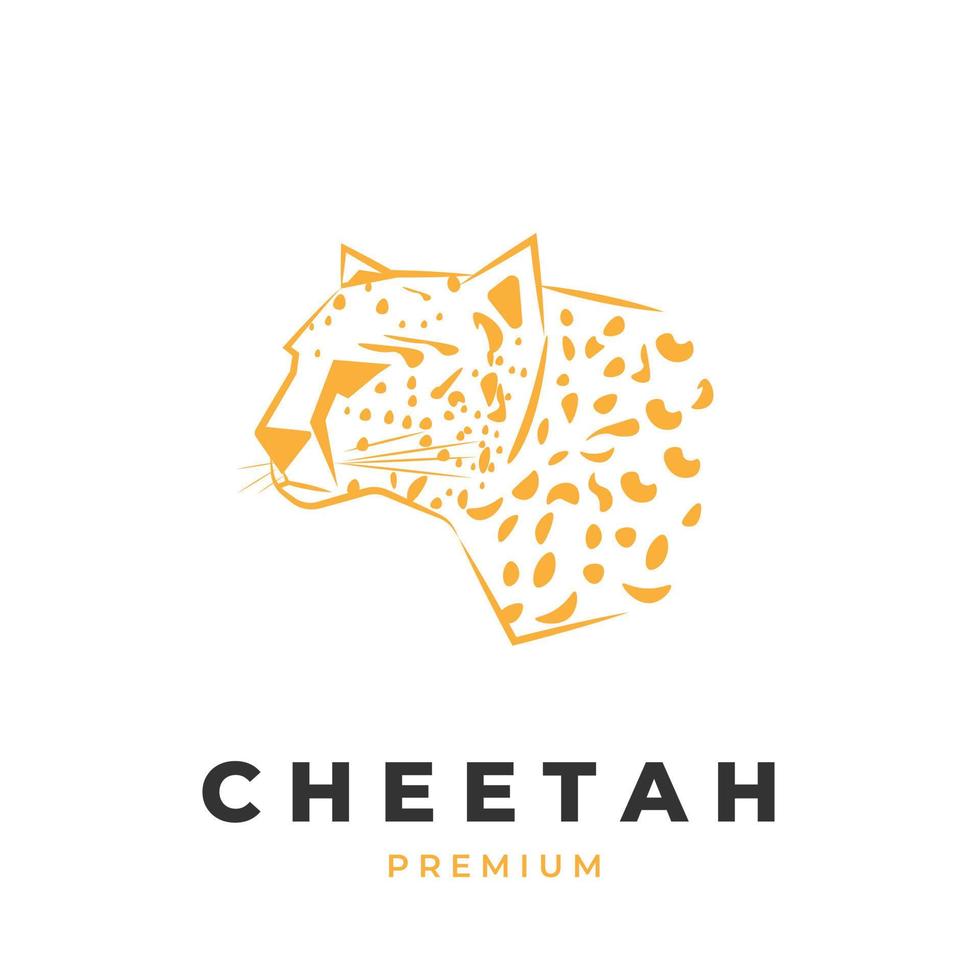 cheetah tiger huvud illustration logotyp med gult mönster vektor