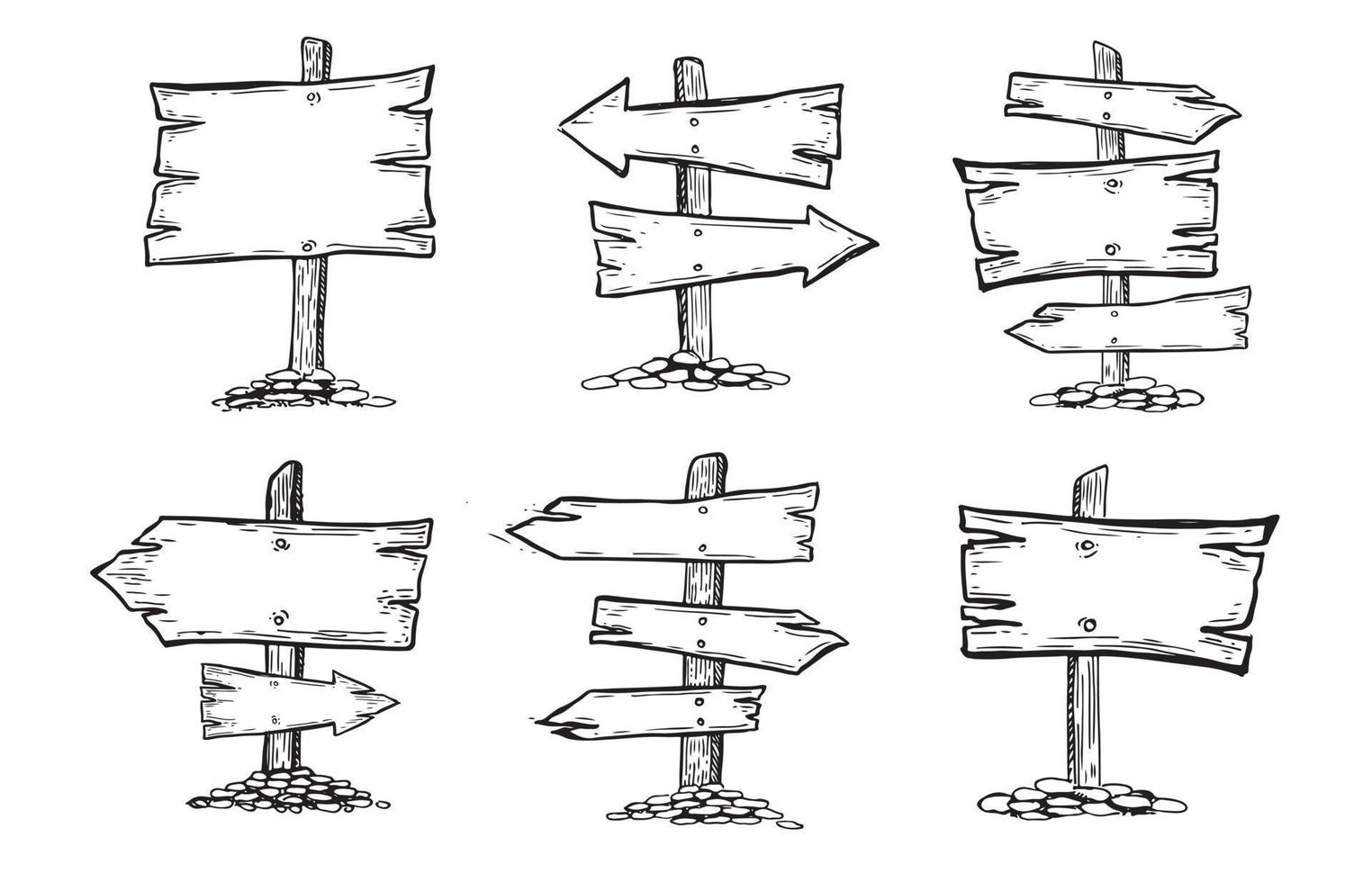 träpekare handritad illustration. vektor