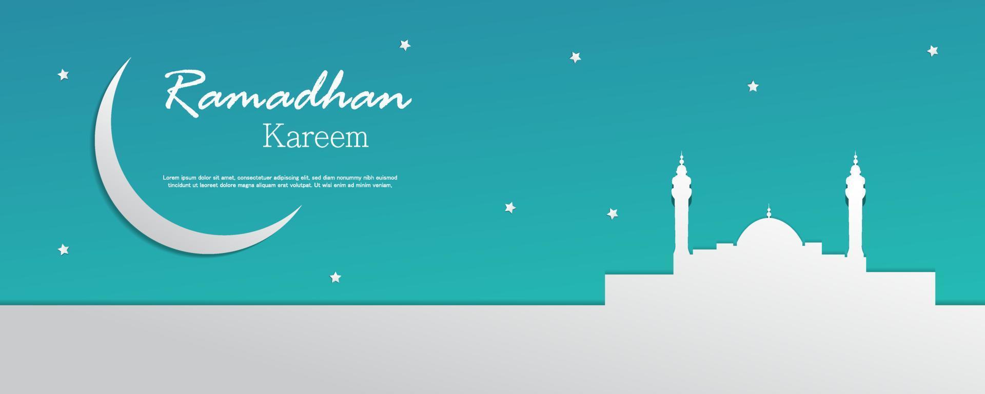 ramadhan kareem med mosképapperskonststil vektor