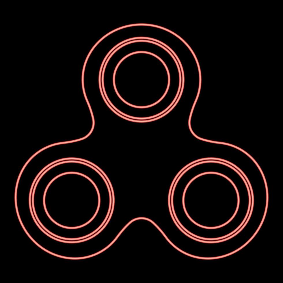 Neon Hand Spinner rote Farbvektorillustration flaches Stilbild vektor