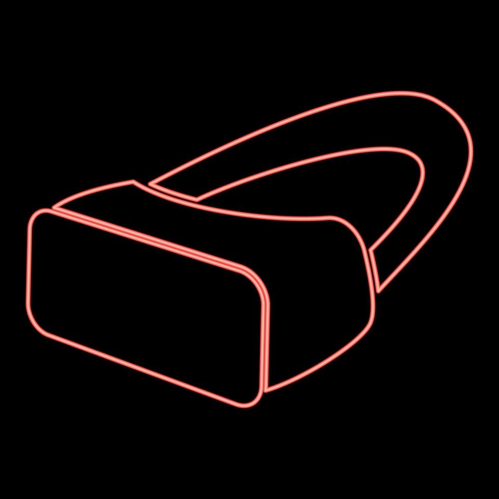 neon vr glasögon röd färg vektor illustration platt stil bild