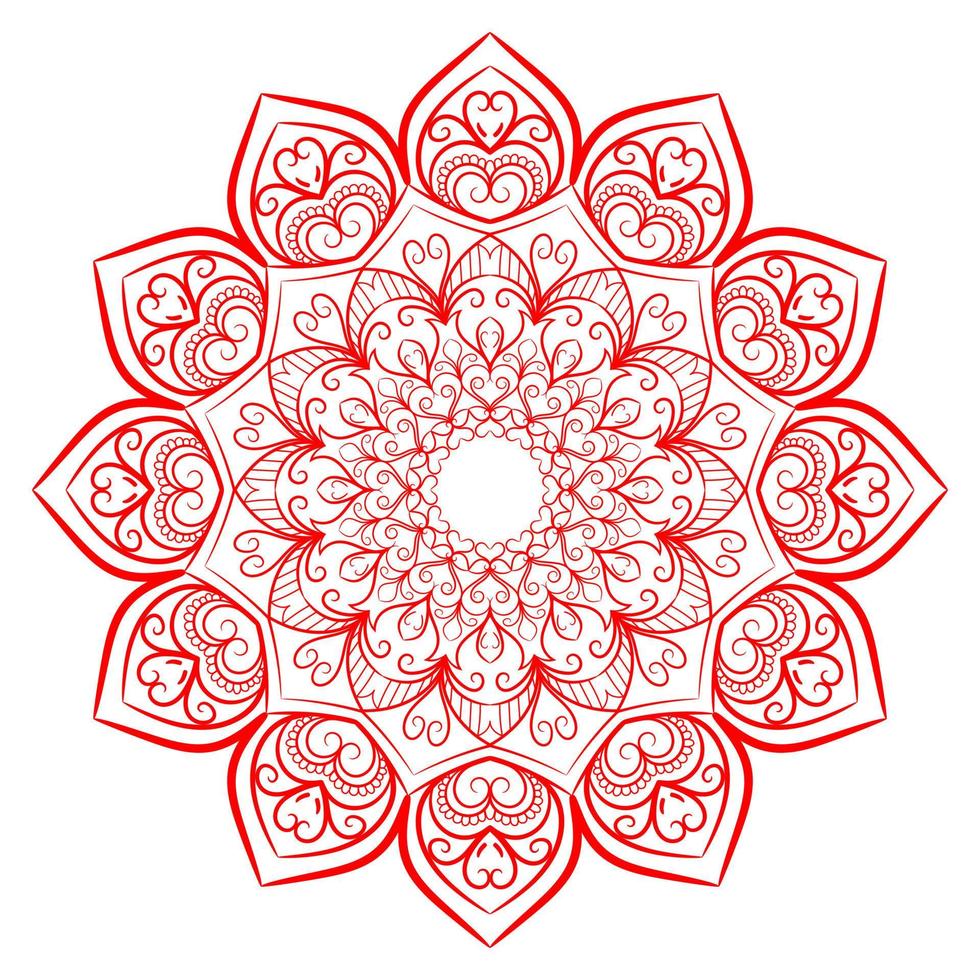 mandala mönster för målarbok sida. rund mandala med blommig stil. vektor