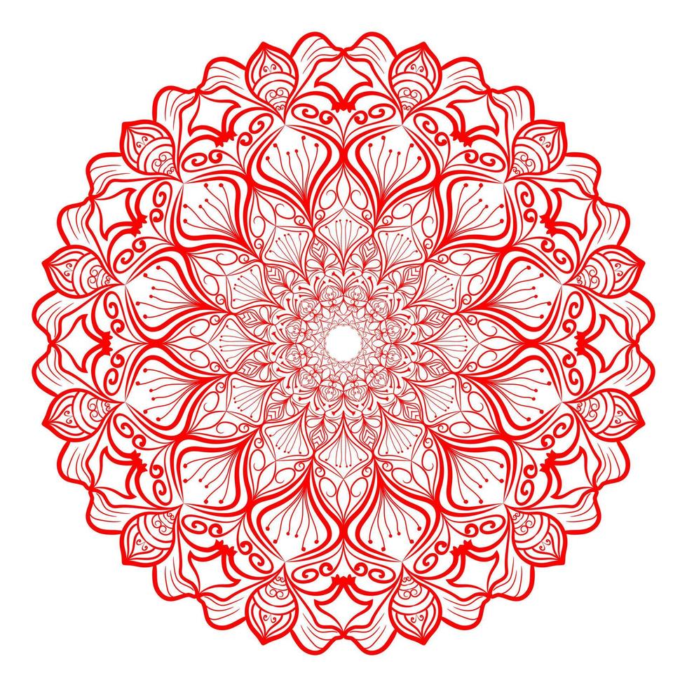 Mandala-Muster zum Ausmalen von Buchseiten. rundes Mandala mit floralem Stil. vektor