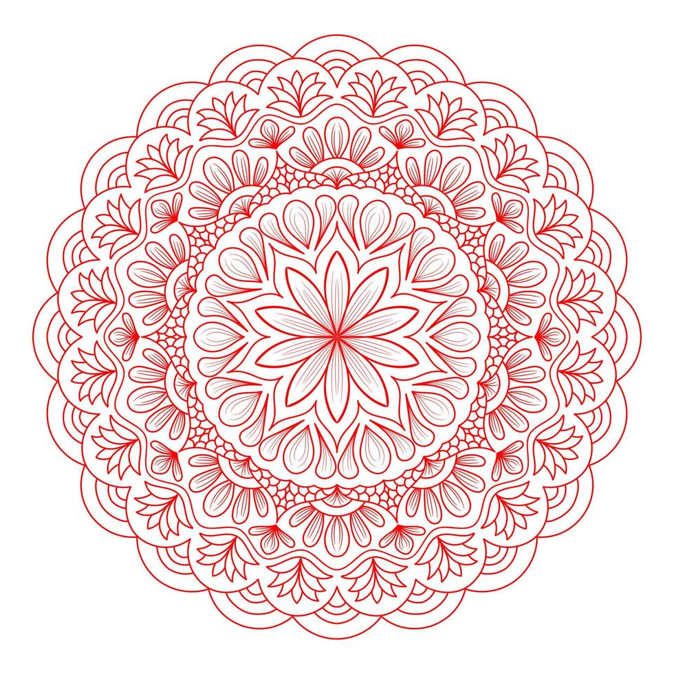 mandala mönster för målarbok sida. rund mandala med blommig stil. vektor
