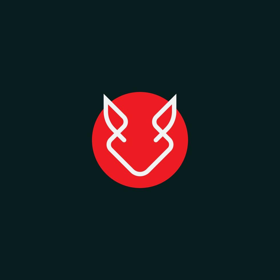 Fuchskopf einfaches Logo-Design vektor