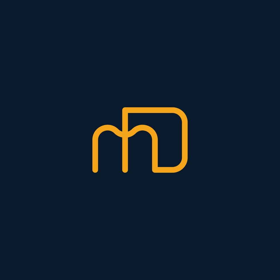 md initial monogram logotyp design. vektor