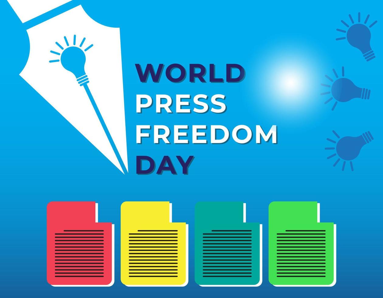 Konzeptvektorillustration zum Welttag der Pressefreiheit. Weltpressefreiheitstag oder Weltpressetag, um das Bewusstsein für die Bedeutung der Pressefreiheit zu schärfen vektor