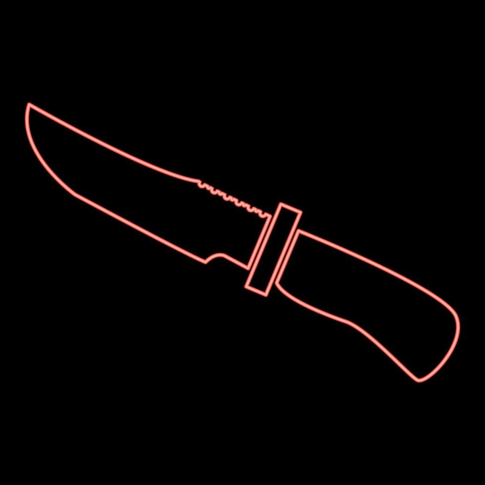 neon kniv av jägare röd färg vektor illustration platt stil bild