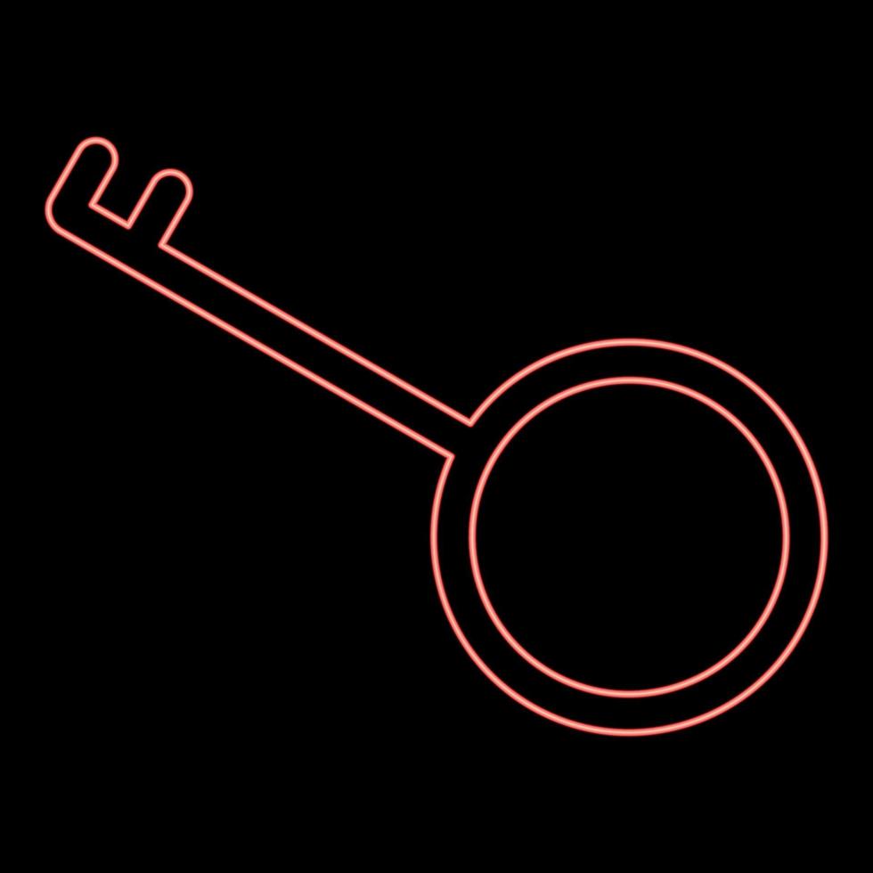 Neon Schlüssel rote Farbe Vektor Illustration flachen Stil Bild