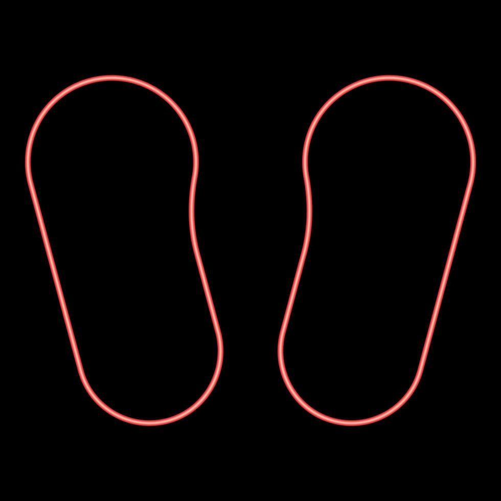 neon baby fotspår skor röd färg vektor illustration bild platt stil