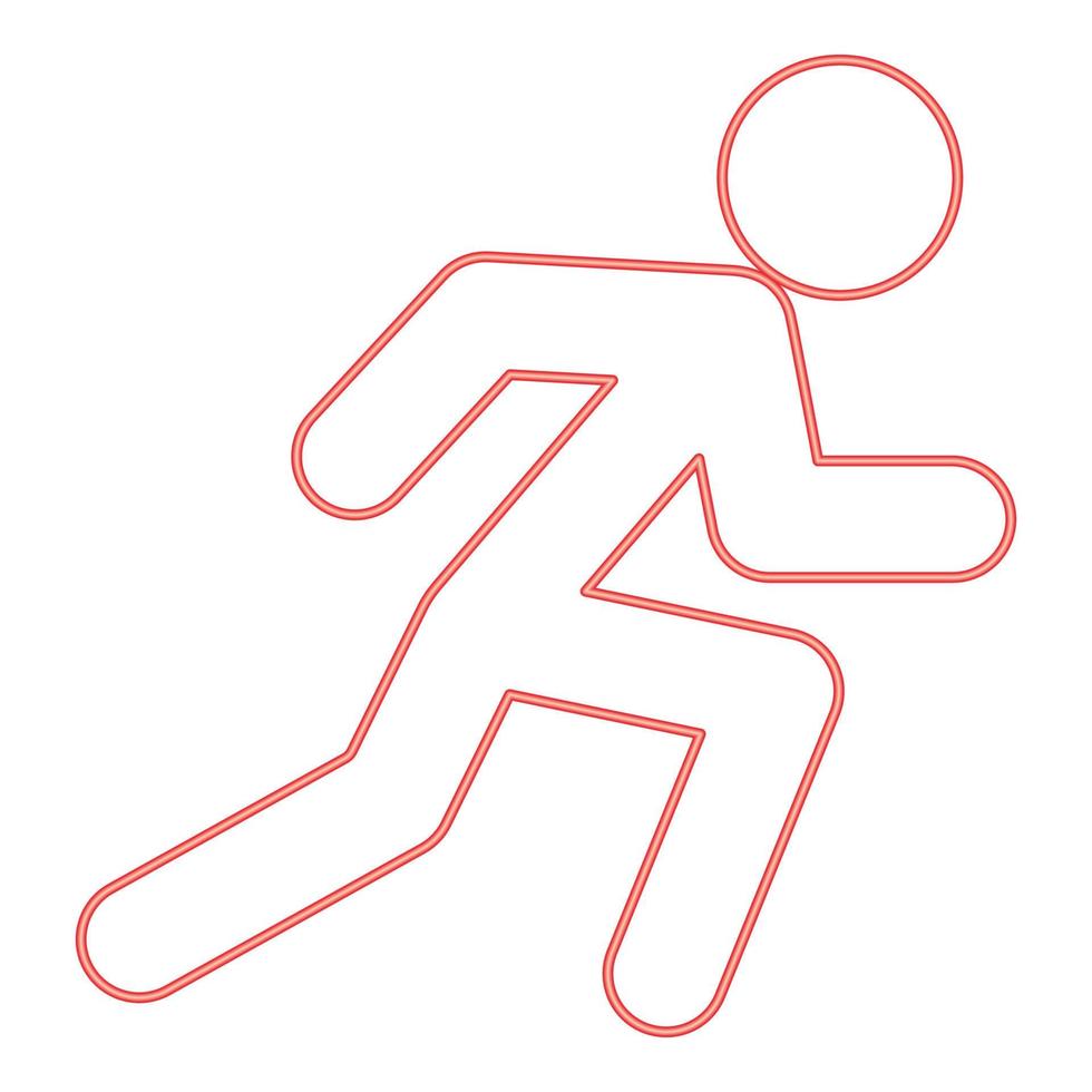 Neon laufen Mann rote Farbe Vektor Illustration Bild flachen Stil
