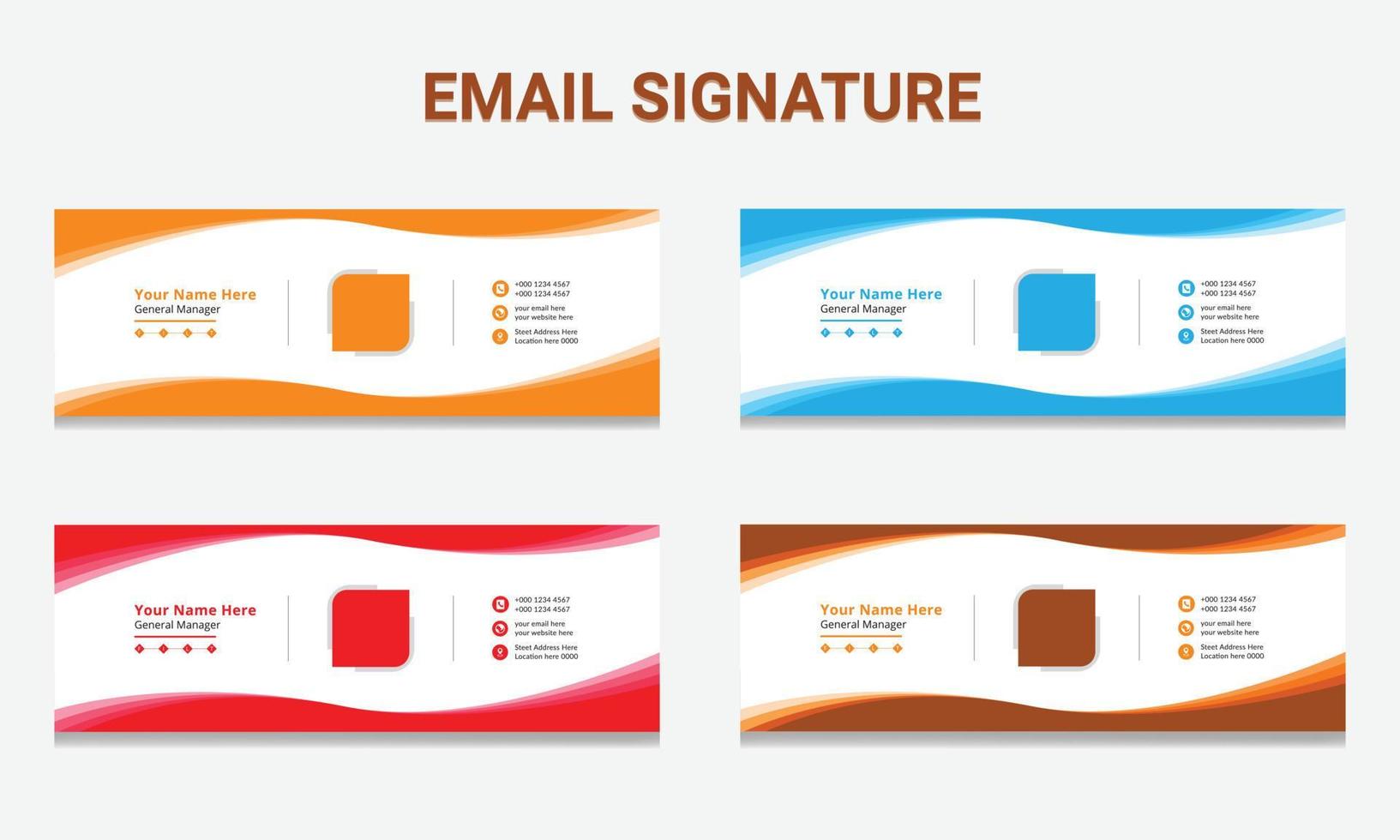 E-Mail-Signaturvorlagendesign für professionelle Geschäftsidee. vektor