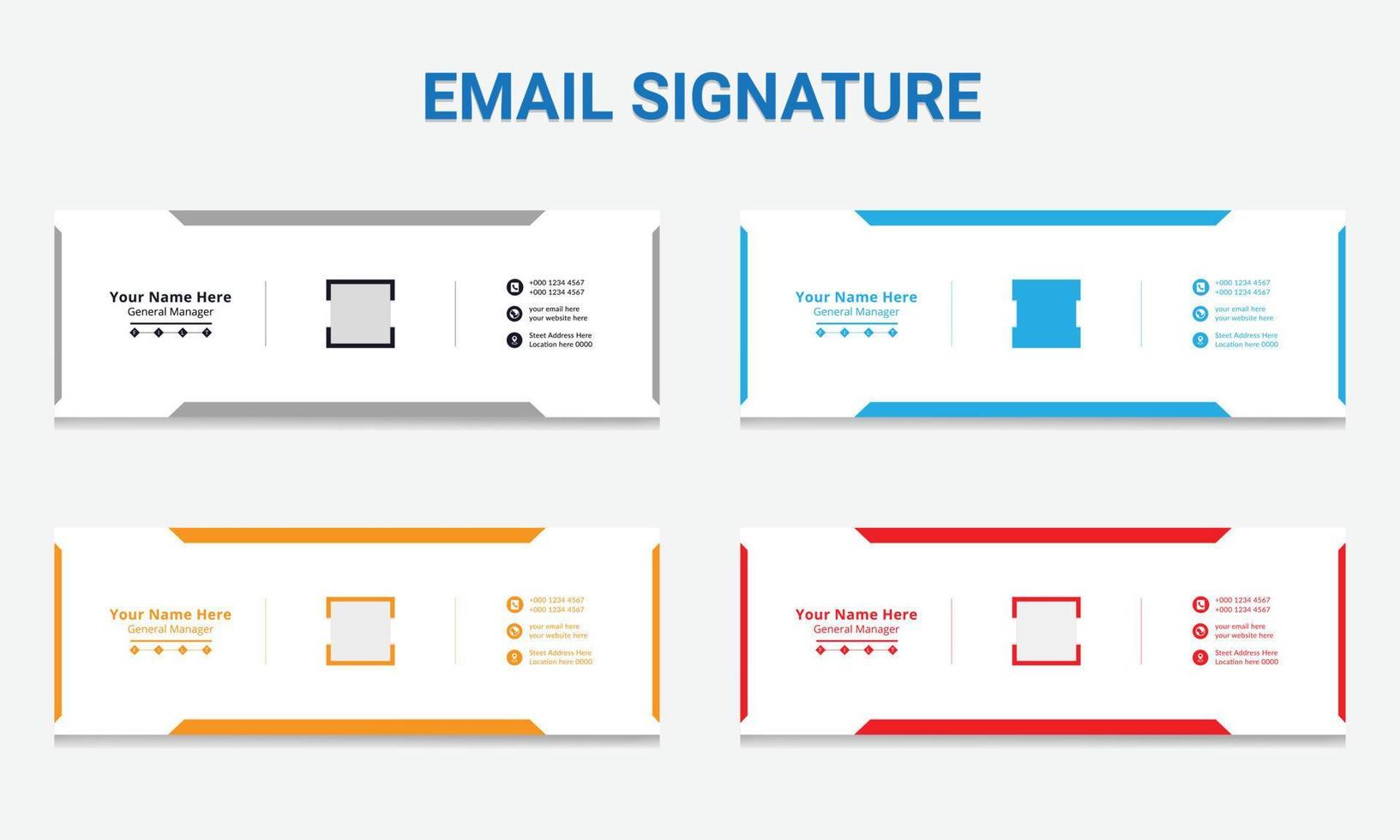 E-Mail-Signaturvorlagendesign für professionelle Geschäftsidee. vektor
