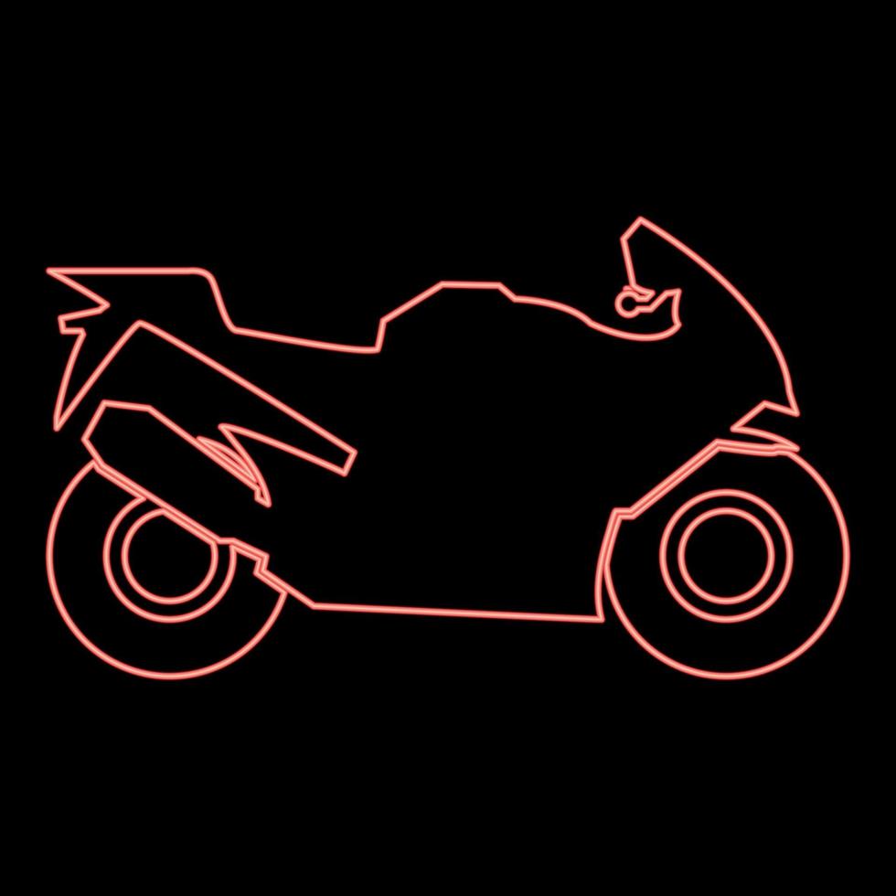 neon motorcykel röd färg vektor illustration platt stil bild