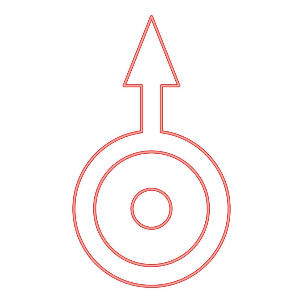 neon symbol uranus röd färg vektor illustration bild platt stil