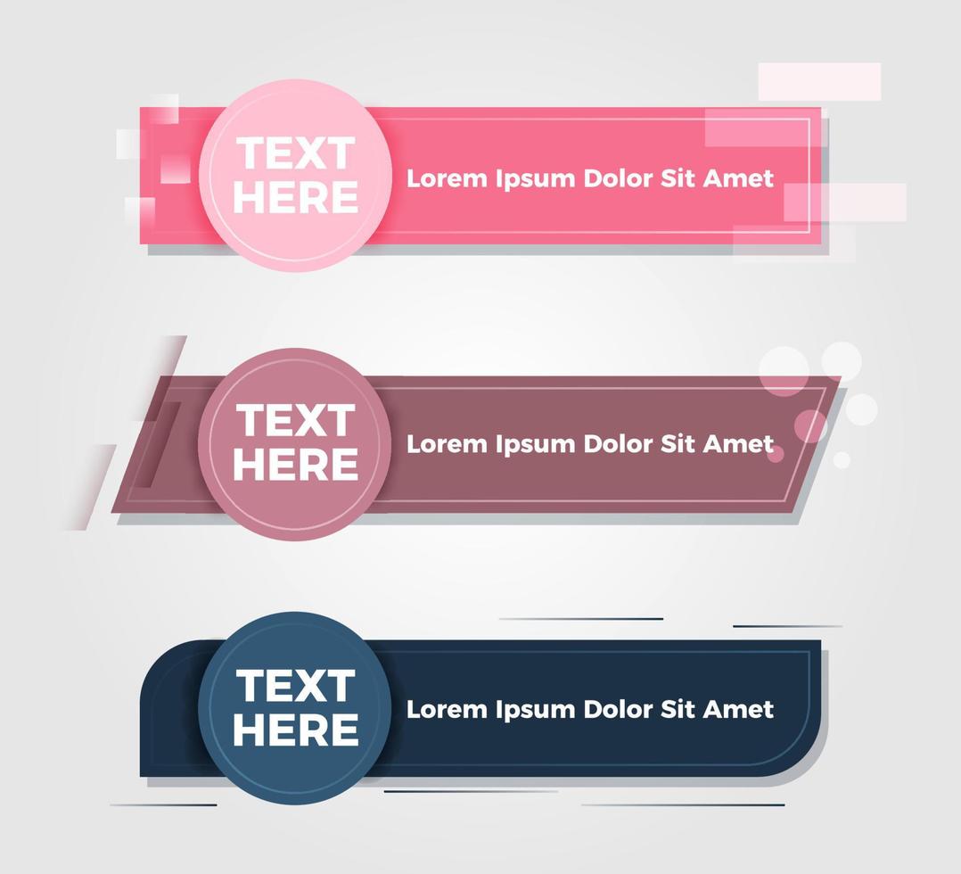 modern nedre tredje mall design banner set vektor