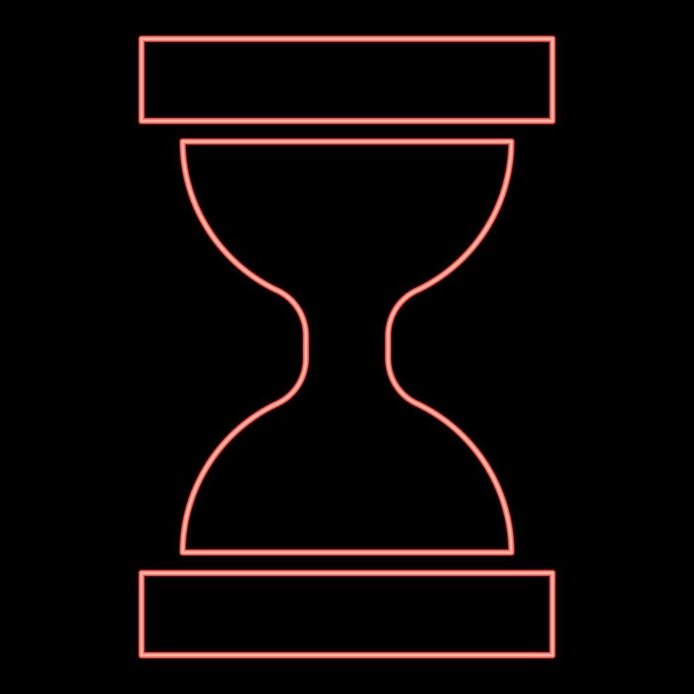 neon timglas röd färg vektor illustration platt stil bild