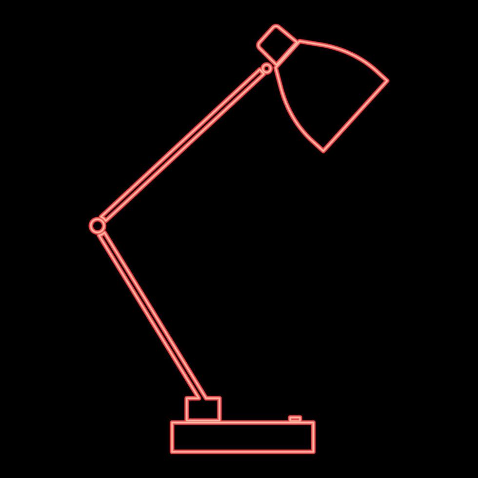 neon lampa röd färg vektor illustration platt stil bild
