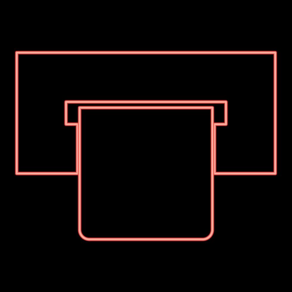 Neon atm Card Slot Symbol Farbe Schwarz im Kreis Rot Vector Illustration Flat Style Image