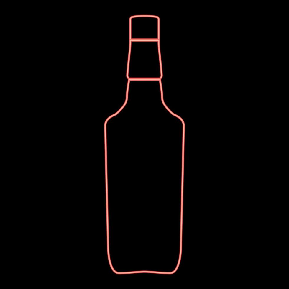 neon whisky röd färg vektor illustration platt stil bild