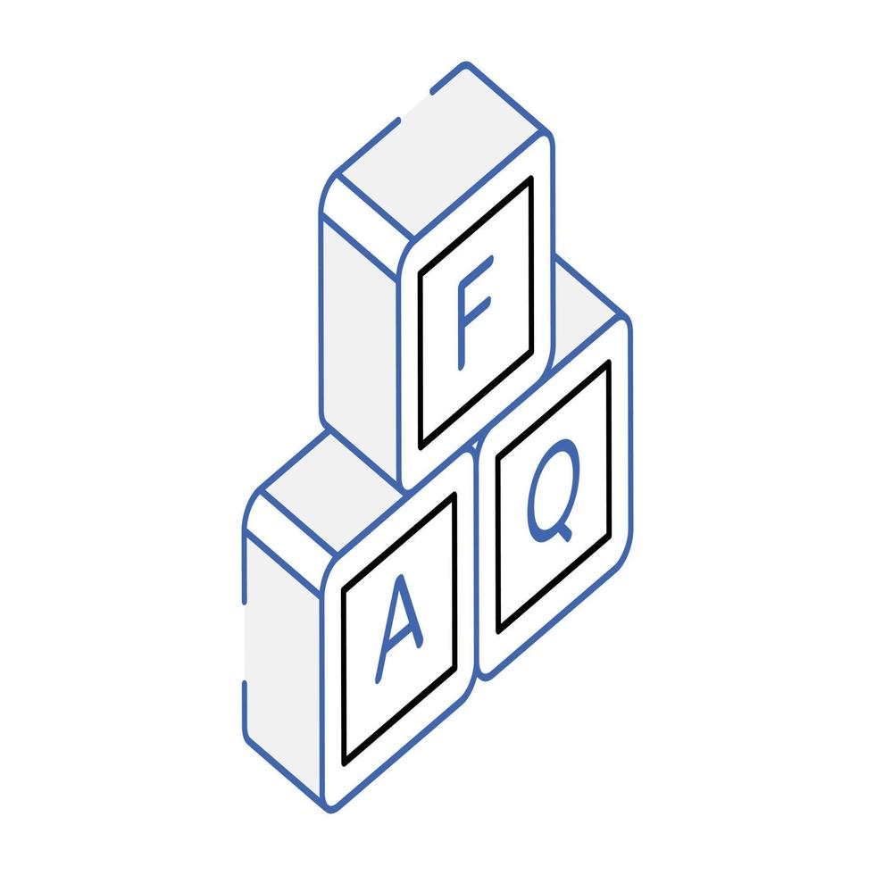 alfabetiska block isometrisk ikon design vektor