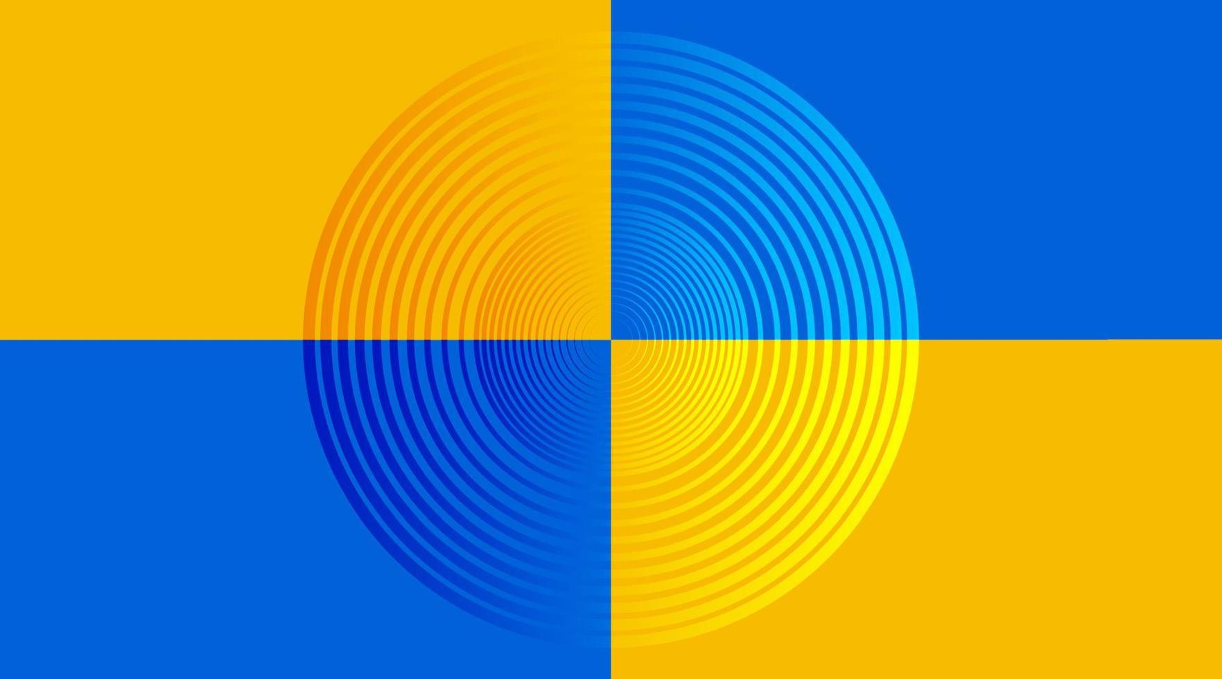 Vektorhintergrund, Kreis in der Mitte, auf blauer und gelber Farbe vektor