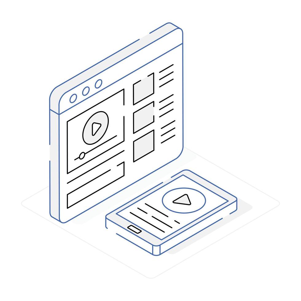 kreativt utforma isometrisk ikon för medieinnehåll vektor