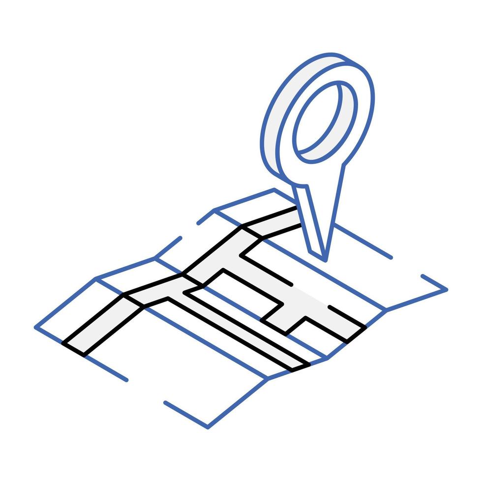 Das isometrische Symbol für die Lageplanumrisse ist für die Premium-Nutzung verfügbar vektor