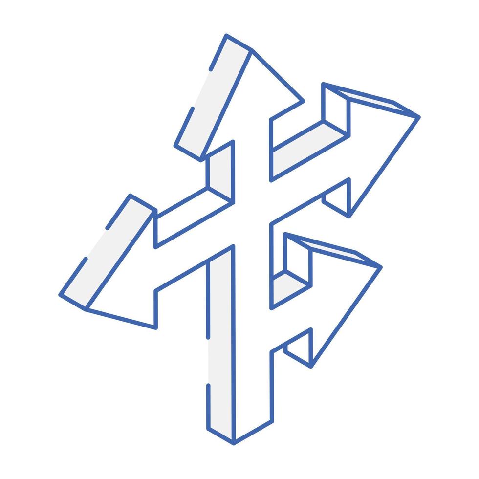 trendiges umriss isometrisches symbol der richtungen vektor