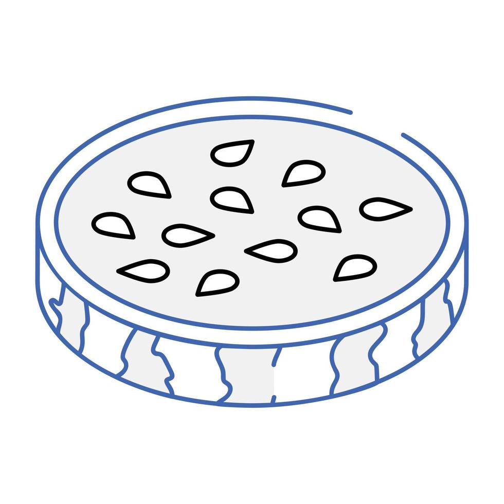 leckere Wassermelone isometrisches Symbol, Umrissstil vektor